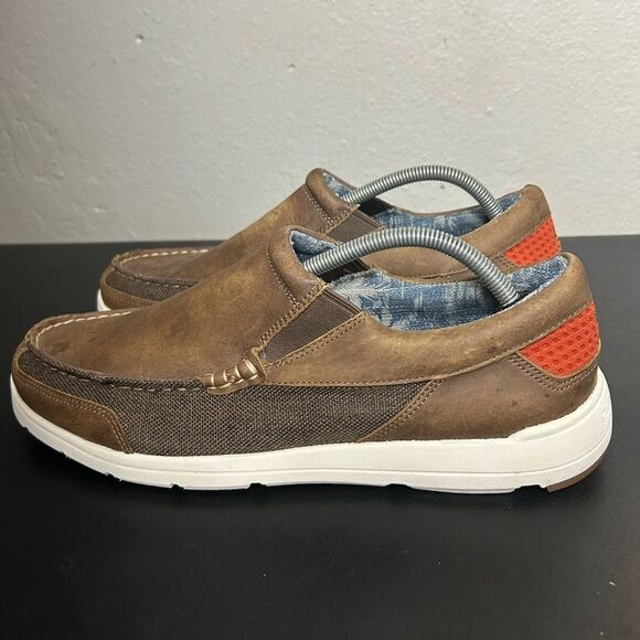 Tommy Bahama Brown and Tan Slip-On Loafers Size 11 main image 9